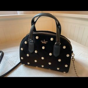 Black Kate Spade Pearl Embellished Purse